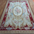 6X9 Traditional Floral Red Wool French Rugs Chinese Aubusson Rug for Bedroom Living Room